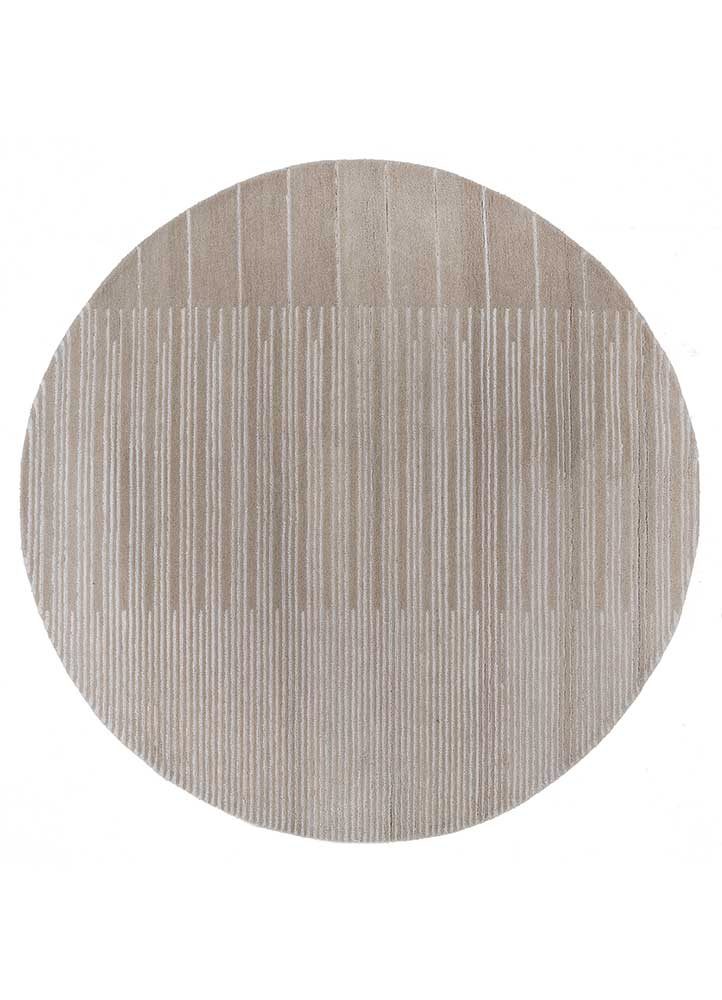 Wollteppich rund  - 180 x 180 cm - beige