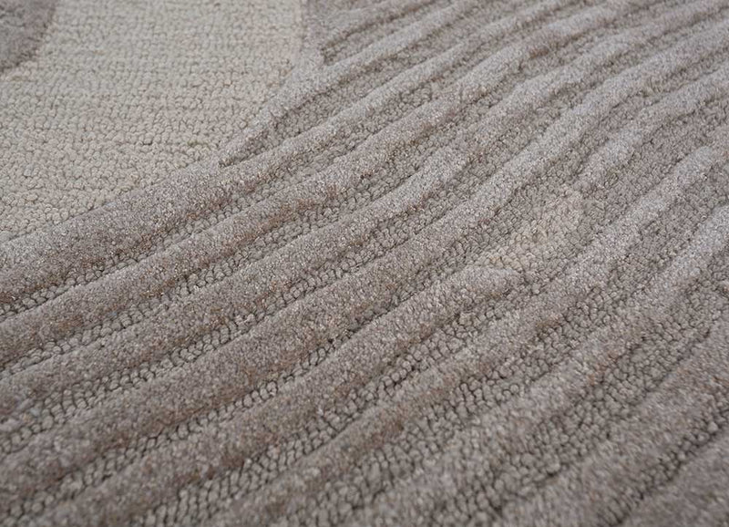 Wollteppich rund  - 180 x 180 cm - grau