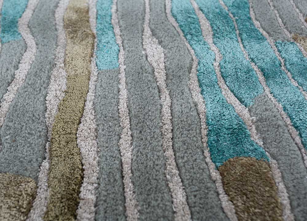 Designer Teppich sonderform  - 270 x 180 cm - blau