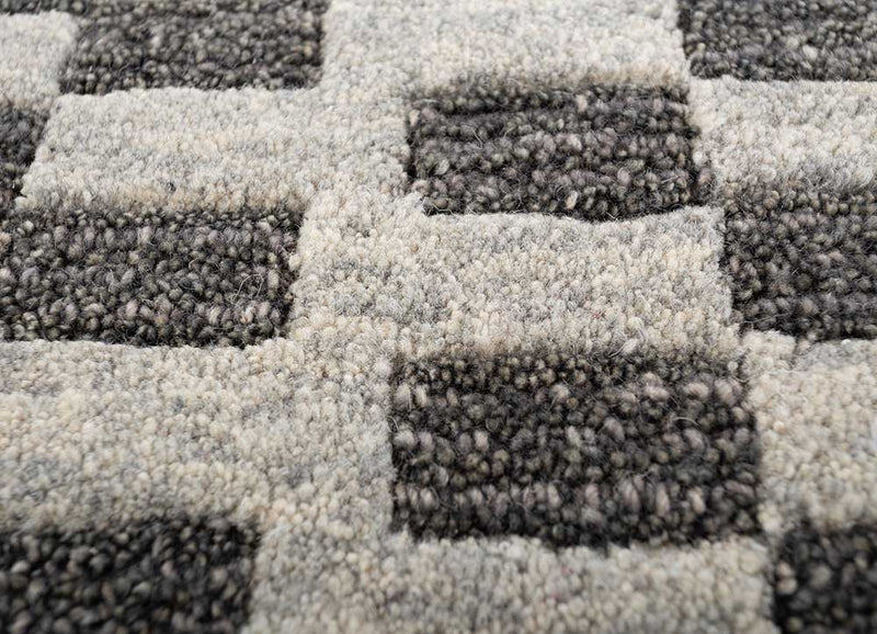 Wollteppich - 240 x 150 cm - grau