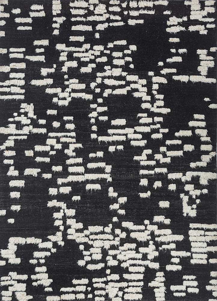 Wollteppich - 300 x 240 cm - schwarz-weiß