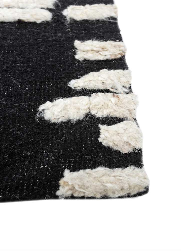 Wollteppich - 300 x 240 cm - schwarz-weiß