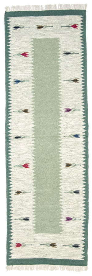 Kelim Teppich - Trendy 250 x 80 cm - hellgrün