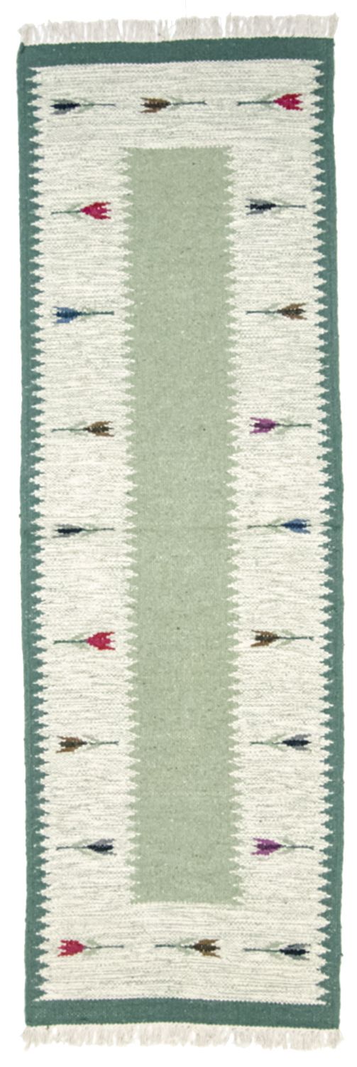 Kelim Teppich - Trendy 250 x 80 cm - hellgrün