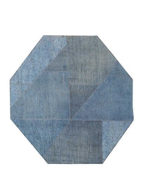 Wollteppich sonderform  - 180 x 180 cm - blau