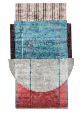 Designer Teppich sonderform  - 240 x 150 cm - mehrfarbig