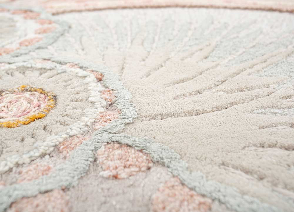 Wollteppich sonderform  - 240 x 180 cm - beige