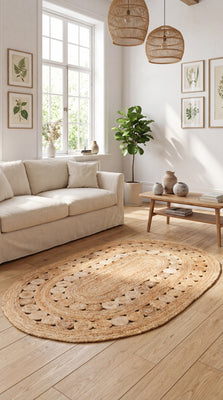 Juteteppich - Darcia - oval