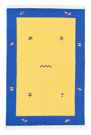 Kelim Teppich - Trendy 200 x 140 cm - gelb