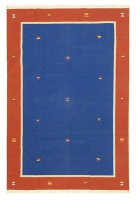 Kelim Teppich - Trendy 300 x 200 cm - blau