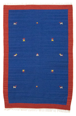 Kelim Teppich - Trendy 180 x 120 cm - blau