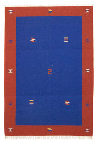 Kelim Teppich - Trendy 180 x 120 cm - blau