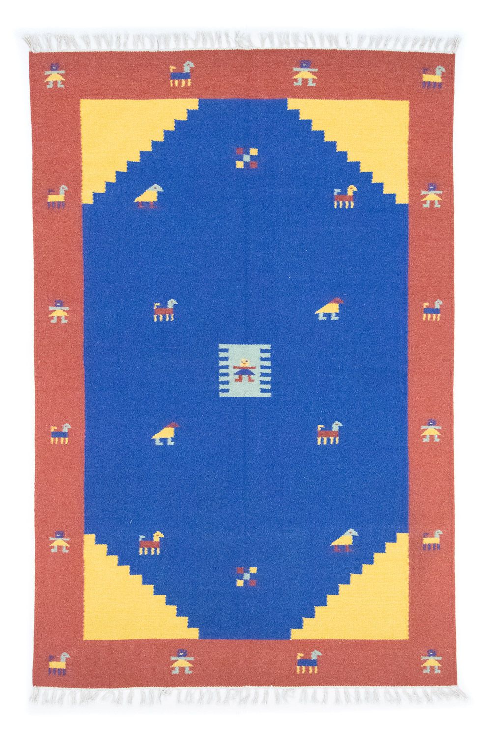 Kelim Teppich - Trendy 200 x 140 cm - blau
