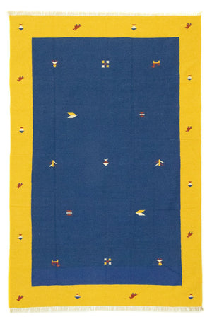 Kelim Teppich - Trendy 300 x 200 cm - blau