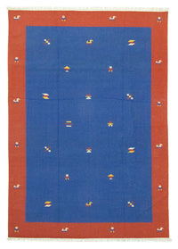 Kelim Teppich - Trendy 300 x 200 cm - blau