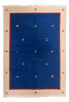 Kelim Teppich - Trendy 240 x 170 cm - dunkelblau