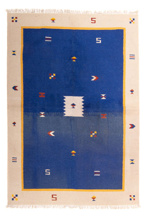 Kelim Teppich - Trendy 240 x 170 cm - dunkelblau