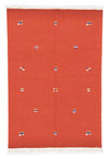 Kelim Modern Teppich 140x200cm - Rechteckig / Orange / 140 x 200 cm Rechteckig
