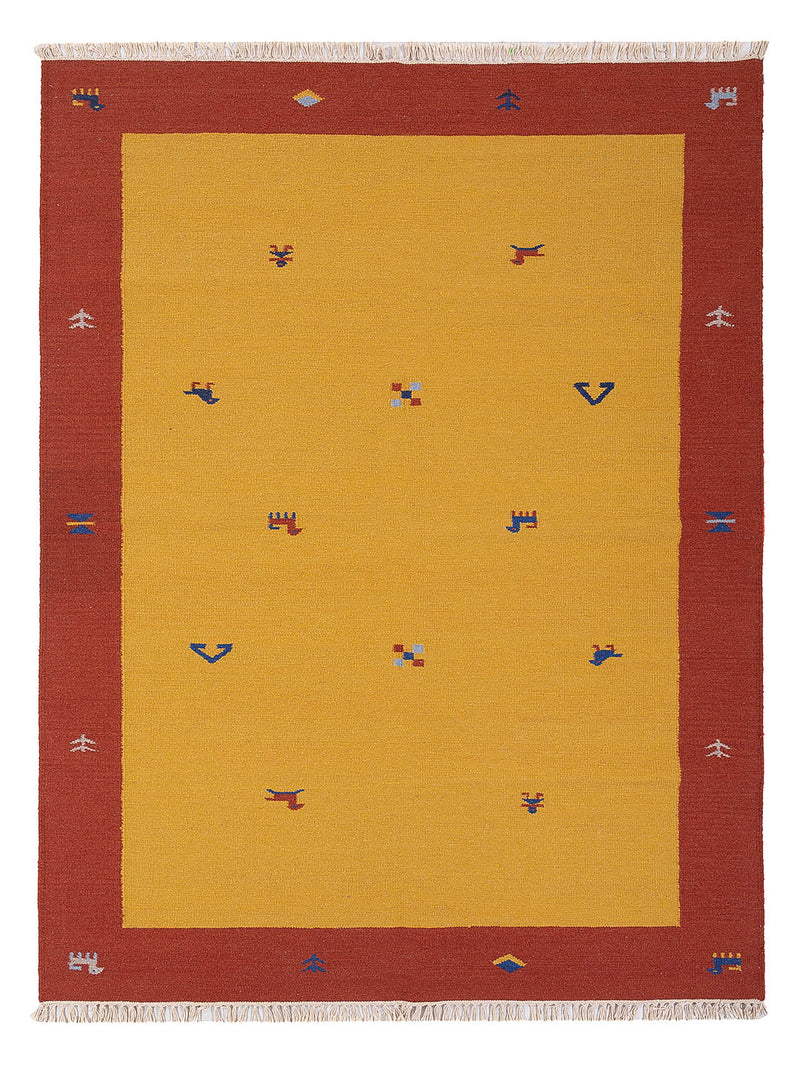 Kelim Teppich - Trendy - 240 x 170 cm - senfgelb