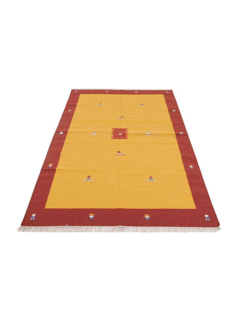 Kelim Teppich - Trendy - 240 x 170 cm - senfgelb