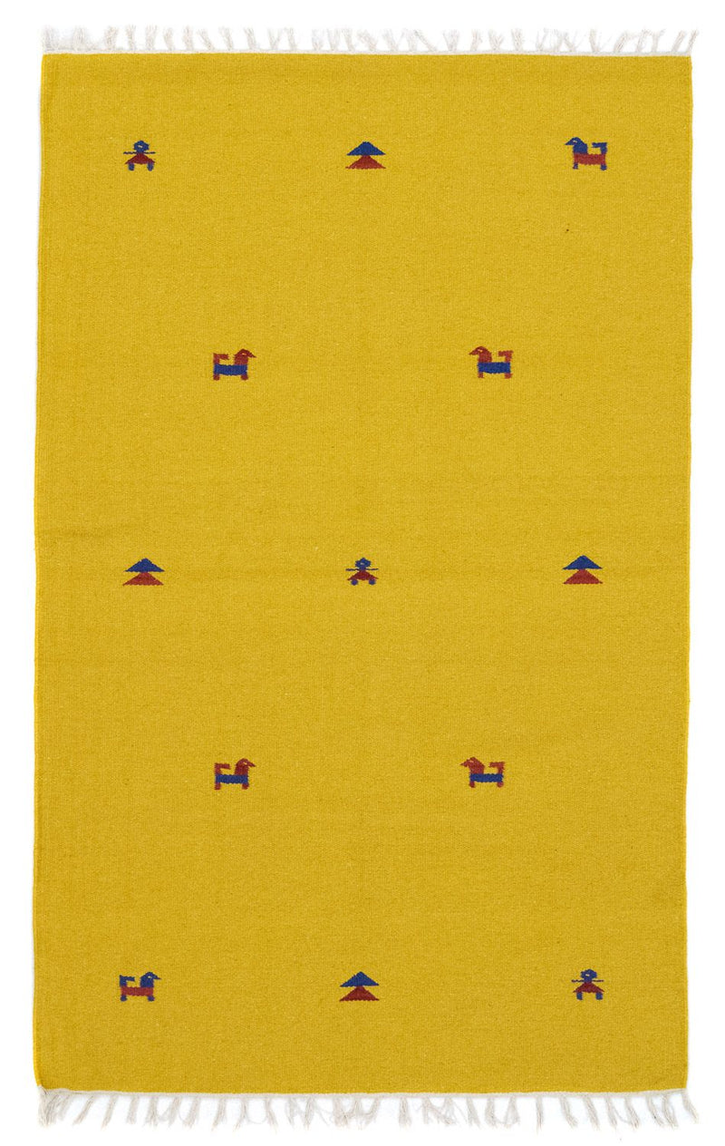Kelim Teppich - Trendy 180 x 120 cm - gelb