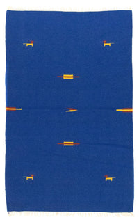 Kelim Teppich - Trendy 180 x 120 cm - blau