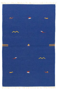 Kelim Teppich - Trendy 180 x 120 cm - blau
