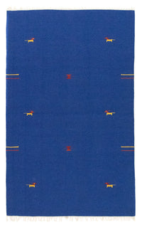 Kelim Teppich - Trendy 180 x 120 cm - blau