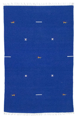 Kelim Teppich - Trendy 180 x 120 cm - blau