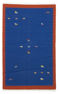 Kelim Teppich - Trendy 180 x 120 cm - blau