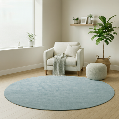 Gabbeh Teppich - Softy - Uni - rund