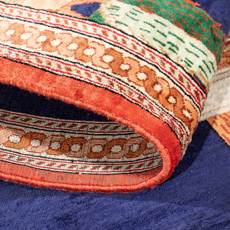 Seidenteppich - Ghom Seide - Premium - 71 x 56 cm - dunkelblau