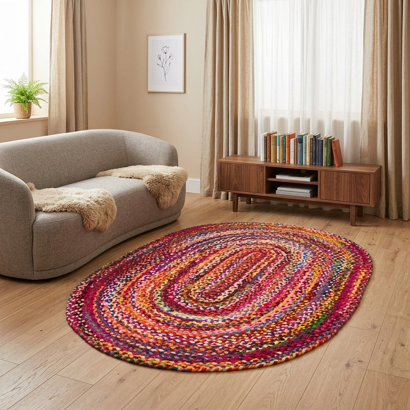 Juteteppich ML-Indigostripy