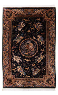 Perserteppich - Ghom - 230 x 150 cm - dunkelblau