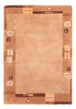 Nepal Teppich - 90 x 60 cm - dunkelbeige