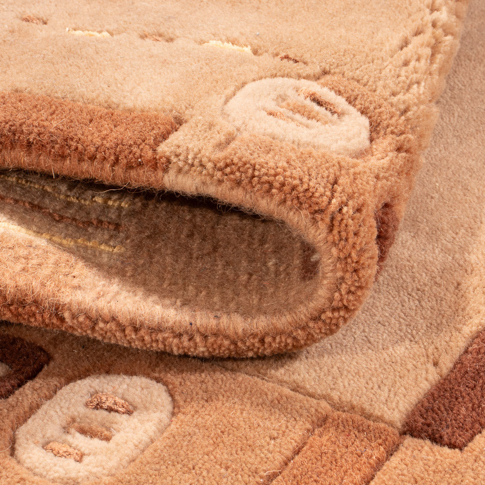 Nepal Teppich - 90 x 60 cm - dunkelbeige