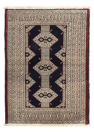 Turkaman Teppich - 87 x 64 cm - dunkelblau