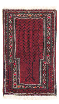 Belutsch Teppich - Gebetsteppich - 145 x 88 cm - rot