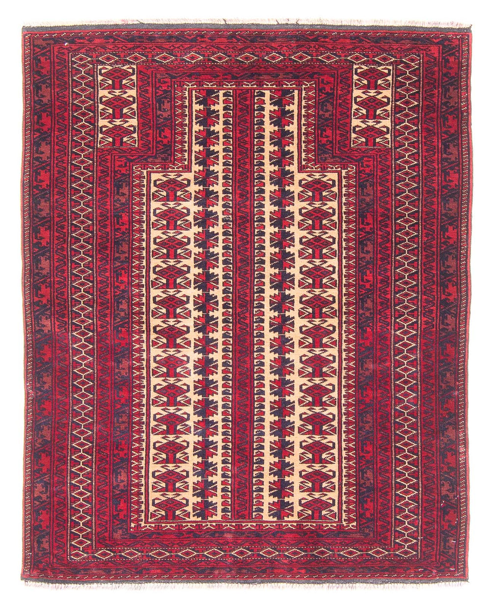 Belutsch Teppich - Gebetsteppich - 132 x 94 cm - beige