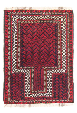 Belutsch Teppich - Gebetsteppich - 130 x 90 cm - rot