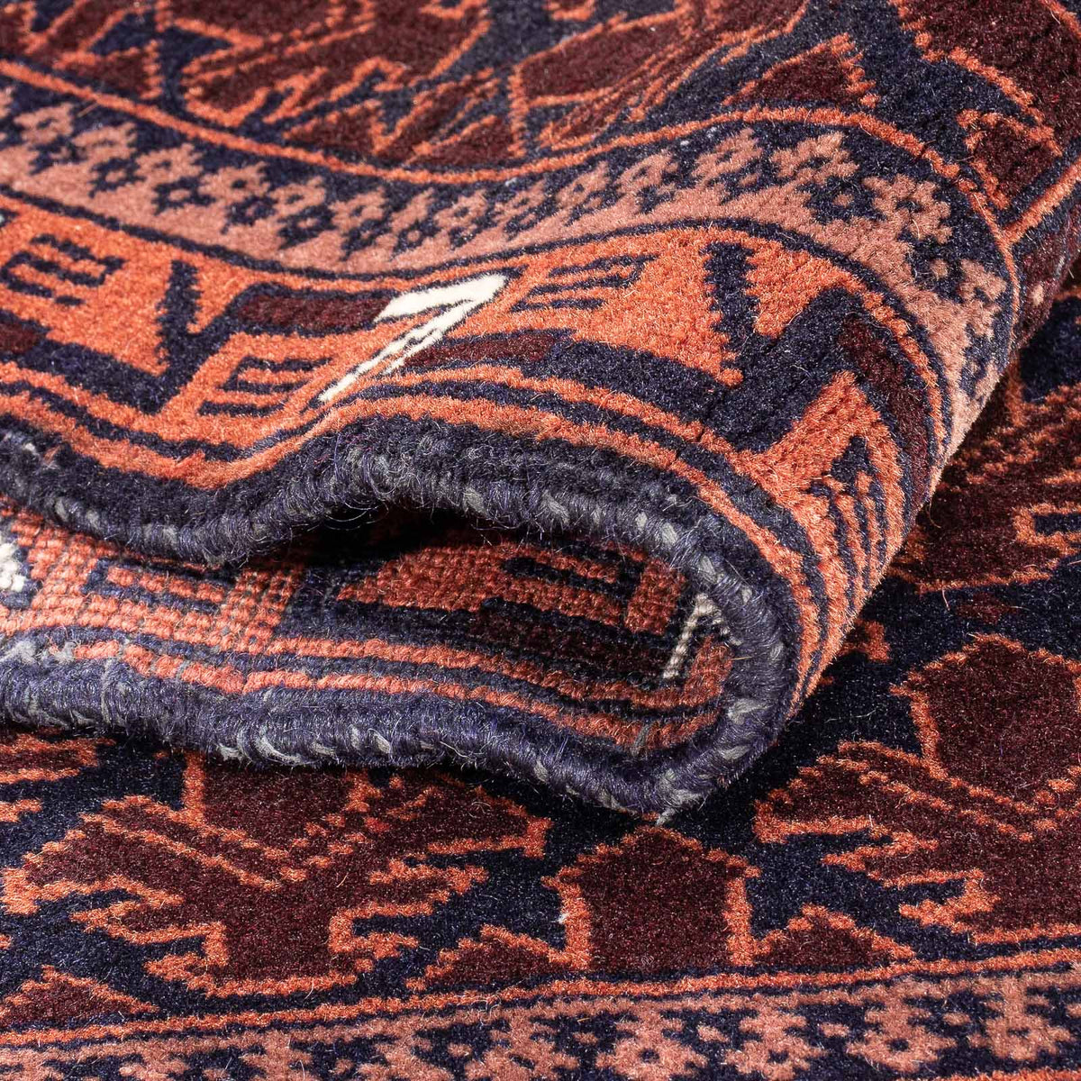 Belutsch Teppich - Gebetsteppich - 138 x 93 cm - dunkelblau