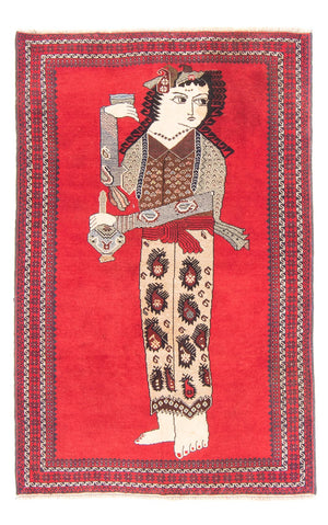 Belutsch Teppich - 138 x 89 cm - rot