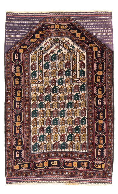 Belutsch Teppich - Gebetsteppich - 82 x 126 cm - mehrfarbig