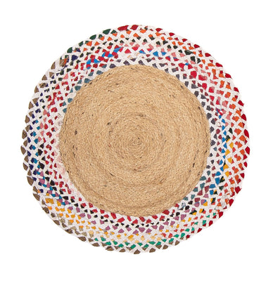 Sisalteppich rund  - 60 x 60 cm - mehrfarbig