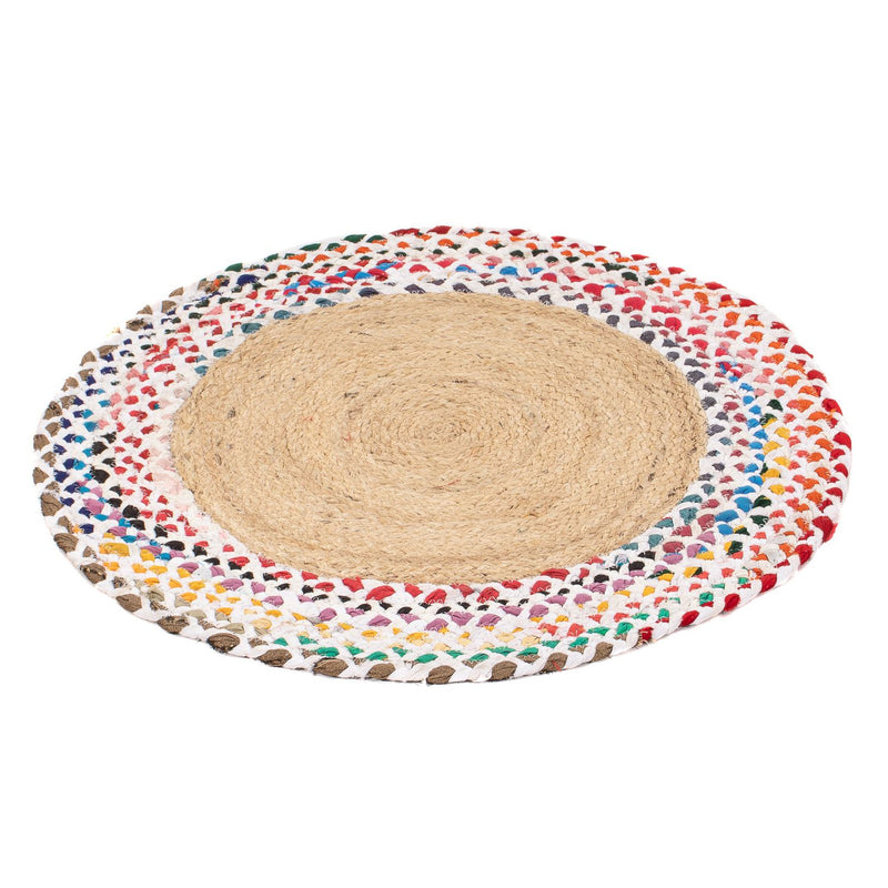 Sisalteppich rund  - 60 x 60 cm - mehrfarbig