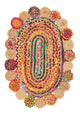 Sisalteppich oval  - 91 x 61 cm - mehrfarbig