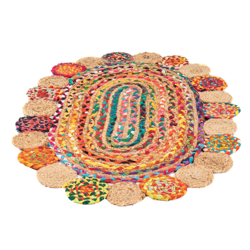 Sisalteppich oval  - 91 x 61 cm - mehrfarbig