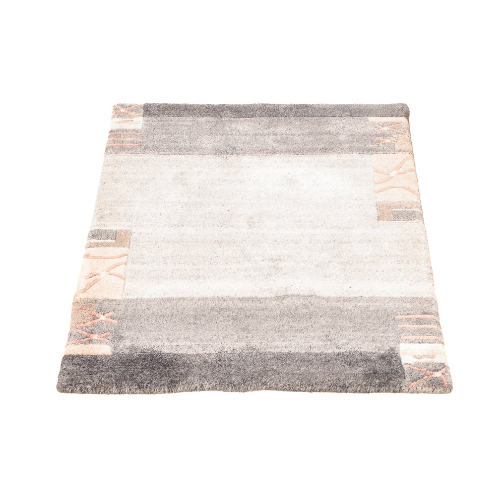 Nepal Teppich - 90 x 60 cm - hellgrau