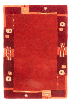 Nepal Teppich - 90 x 60 cm - rot
