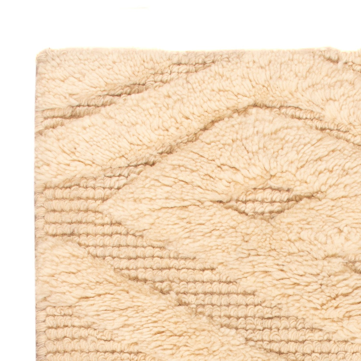 Wollteppich - 90 x 60 cm - hellbeige